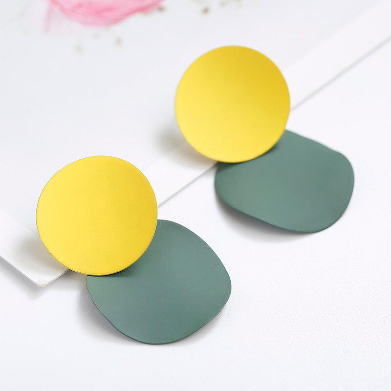 

Серьги-капли для женщин, металлические красочные большие круглые серьги из цинкового сплава, богемные аксессуары, серьги жёлтый