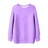 Women's Solid Color Round Neck Long Sleeved T-shirt Sweatshirt Top