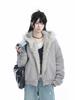 Women's American Retro Mountain Eagle Fur Collar Jacket - Winter Hooded Thick Petite Cotton Coat