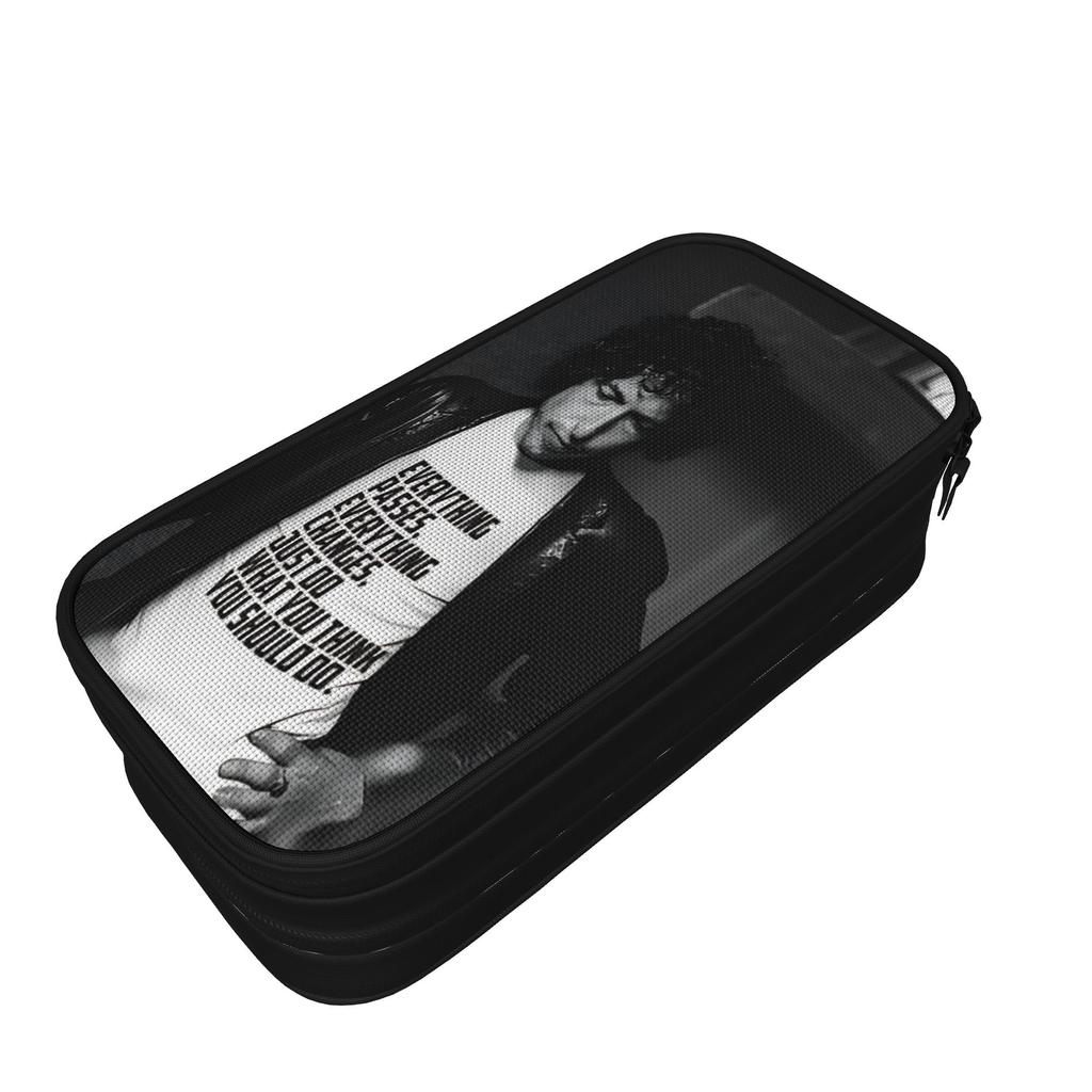 Bob Dylan Singer Pen Box Double Layer Large-capacity School Accessories  Pencil Case Stationery Suprise Gift