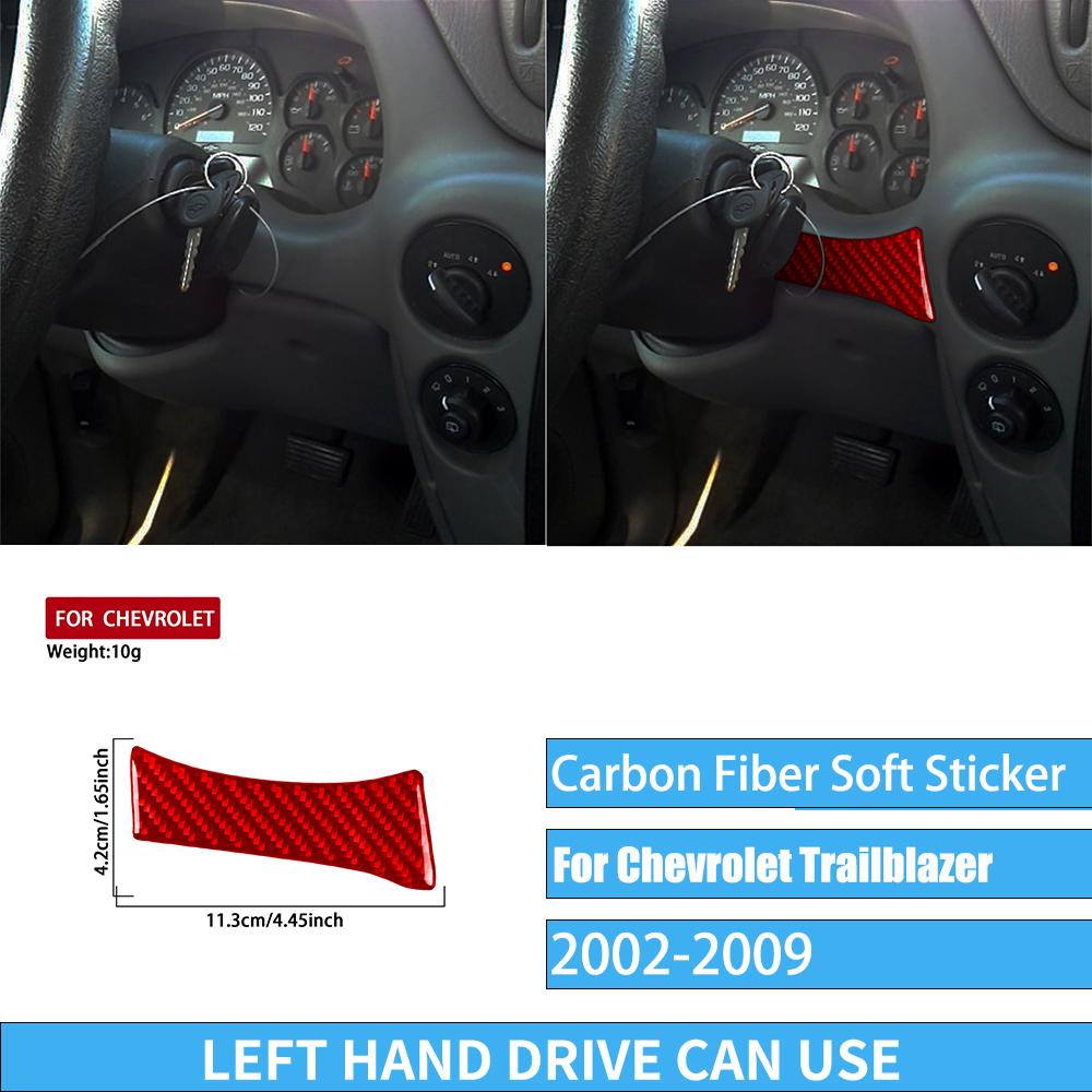 Real Carbon Fiber Car Accessories Trim Red Cover Soft Sticker For Chevrolet Trailblazer 2002 2003 2004 2005 2006 2007 2008 2009