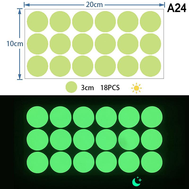Glow-in-the-Dark Dot Stickers, Luminous Ceiling Wall & Switch DIY Decals