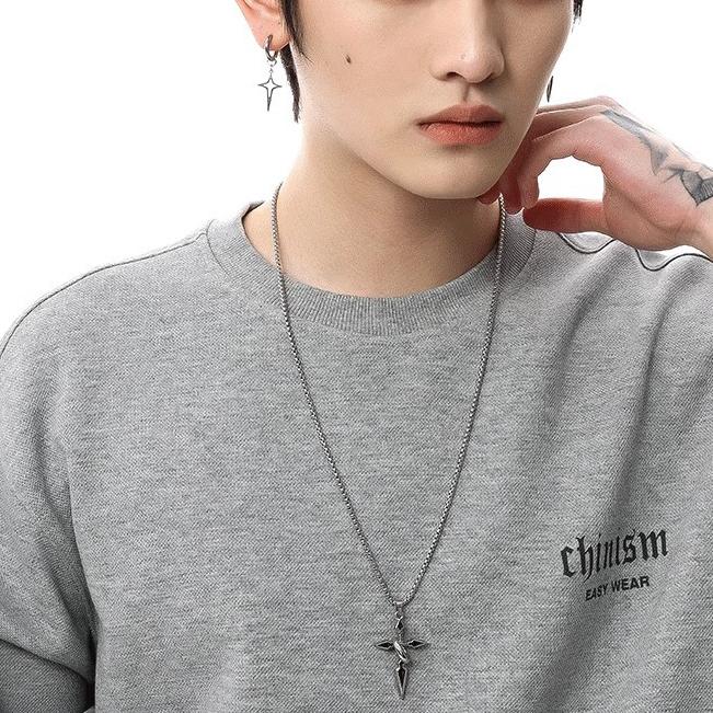 Kreuzanhänger Herrenkette Herren Tide Hunderte von Kettenzubehör Jungen Pullover Anhänger Titanstahlkette