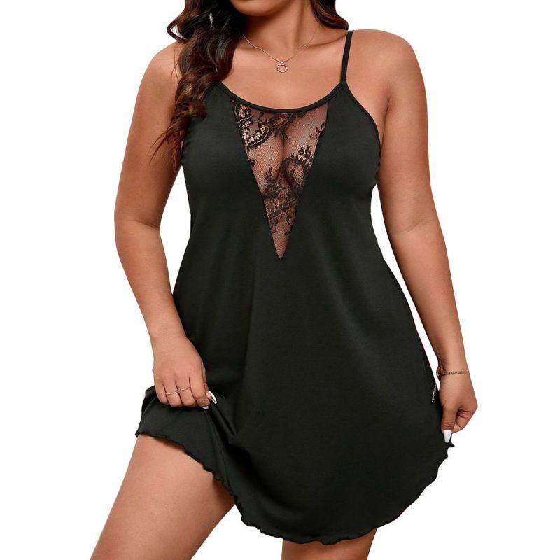 

Жіноча вільна сексуальна нічна сорочка Жіноча сукня-холтер 5XL