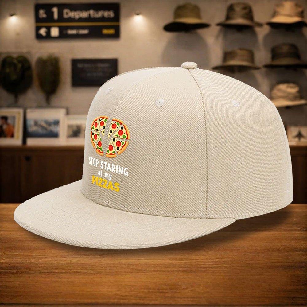 Stop Staring At My Pizzas Graphic Print Baseball Cap Unisex Polyester Street Style Adjustable HipHop Hat