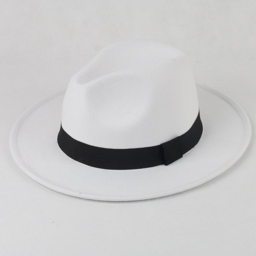 Retro Shanghai Fedora mit breiter Krempe: Unisex Frühling/Herbst Jazz Panama Hut in Wolloptik