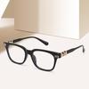 Croxin Unisex Square Frame Glasses, Classic European & American Style with Flat Lenses