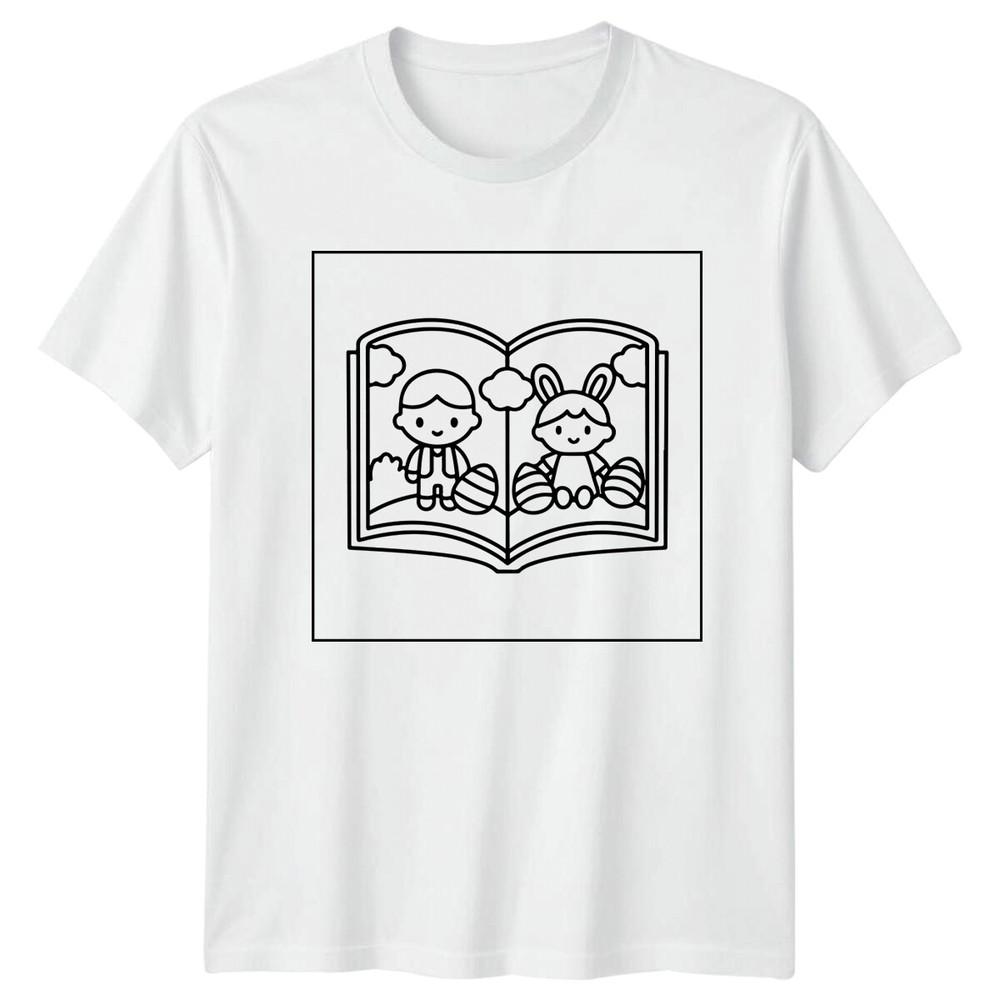 Easter Storybook Boy Bunny Eggs Holiday Unisexs TShirt Unisexs Tee Top S