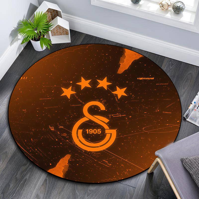 Galatasaray2 Round Area Rug,Carpet Rug for Living Room Bedroom Sofa Playroom Decor,Non-slip Floor Mat
