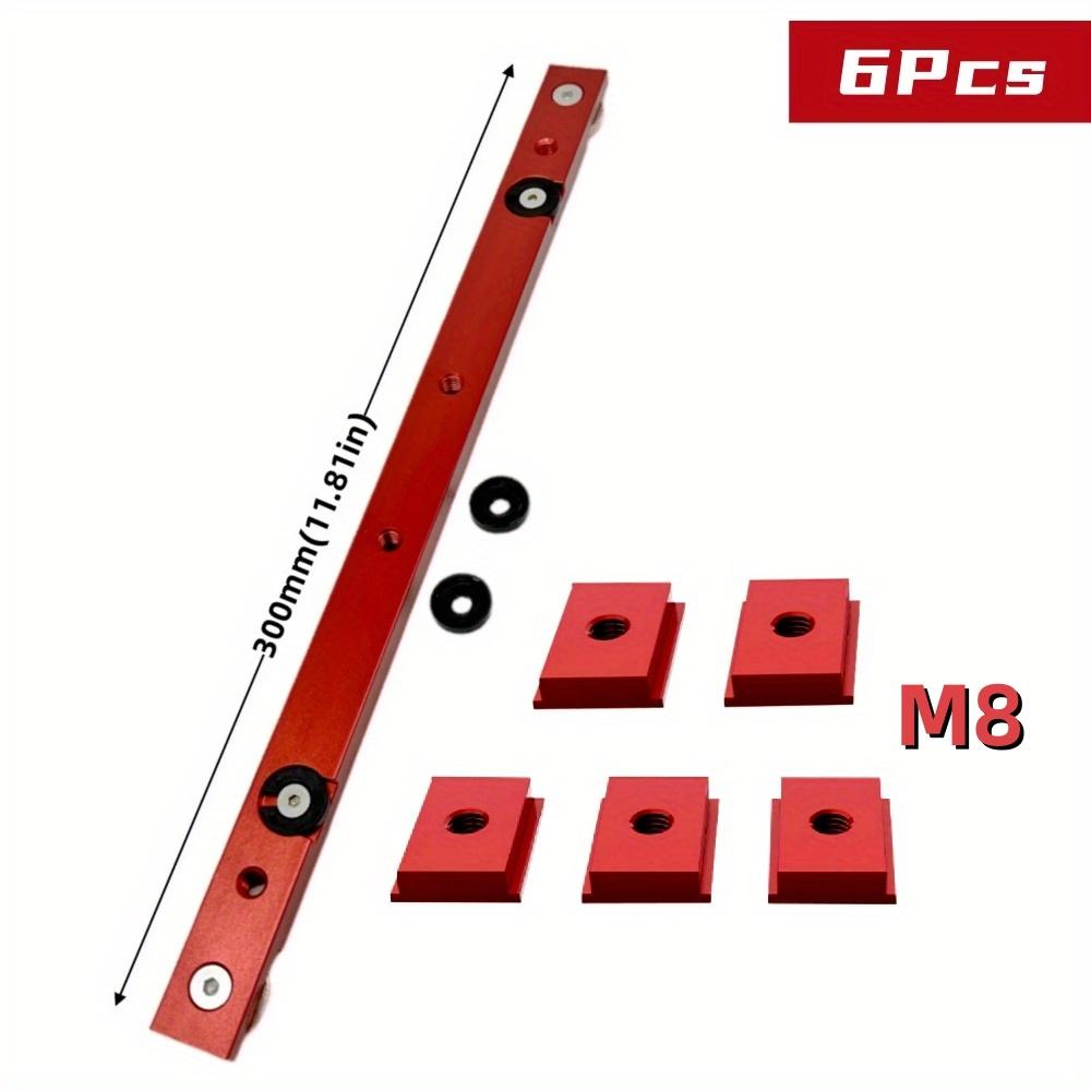 6pcs T Track Miter Bar Slider Kit , Aluminium Alloy T-Slider T Slot Miter Track - Table Saw Gauge Rod T Slot Miter Gauge Slider