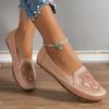 Solid Color Retro Ladies Flat-bottomed Loafers Comfortable Low-heeled Flat-bottomed Casual Shoes