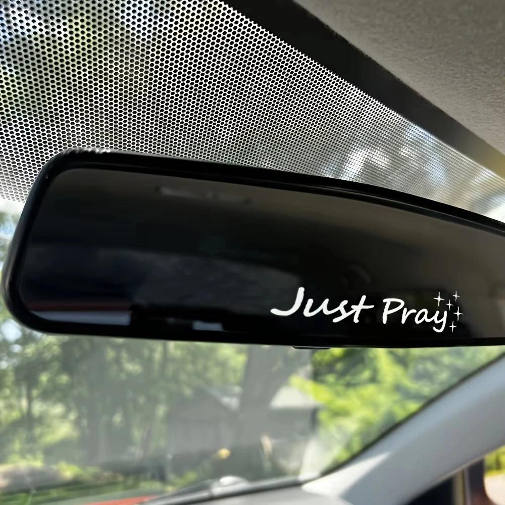 Just Pray Motivational Sticker for Car Rearview Mirror Room Living Room Window Wall Cup Home Decor Inspirational Decal
