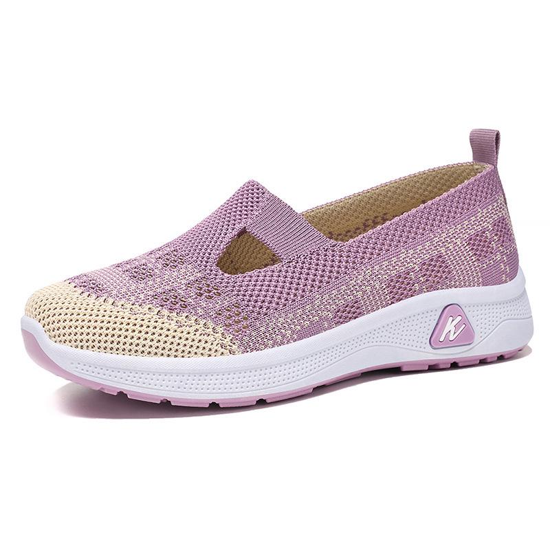 Women's Versatile Slip-On Breathable Fly-knit Mesh Shoes, Soft Sole, Casual Comfort for Everyday Wear