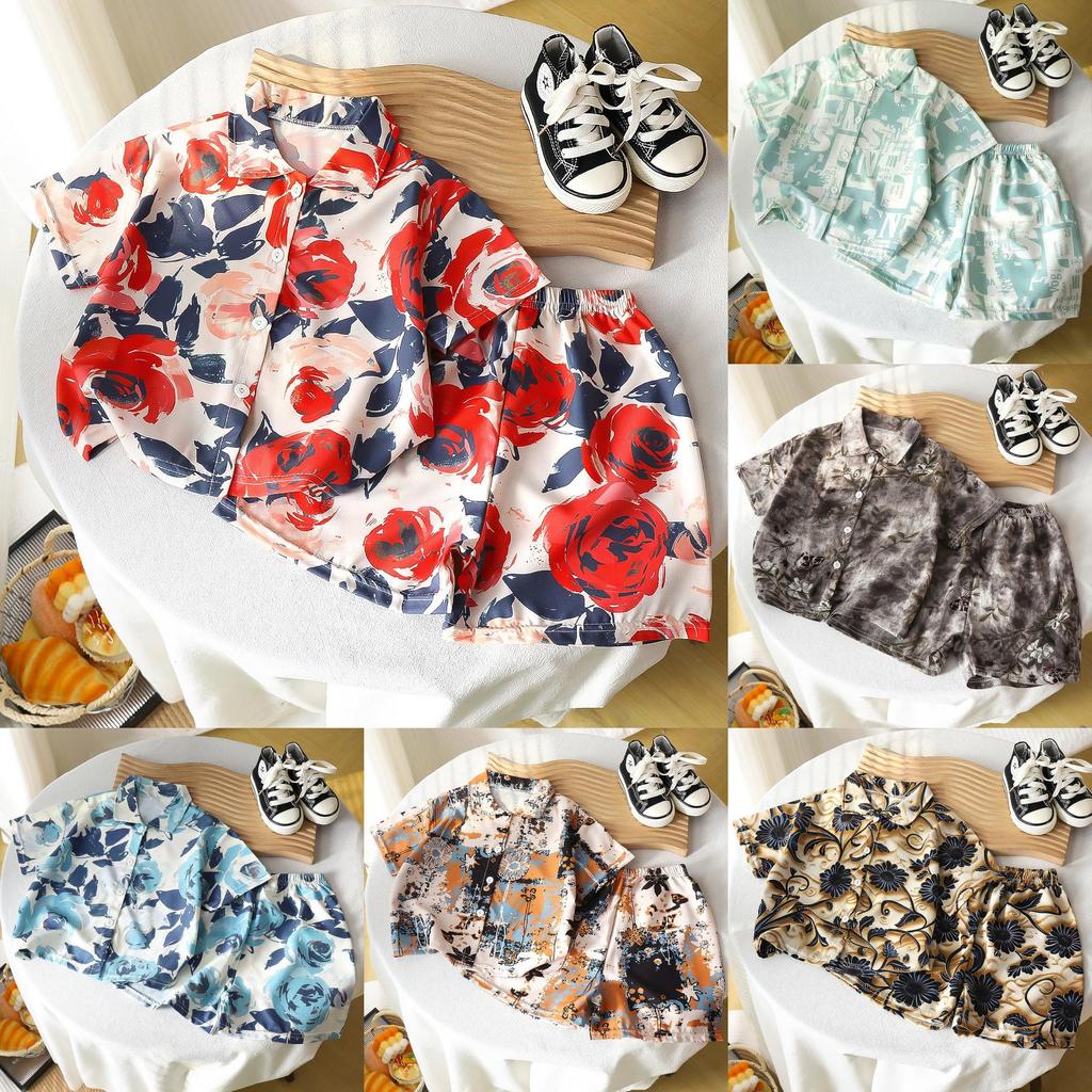 Childrens Summer Outfit Set With Cotton Blend Fabric For Boys
