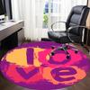 1pc Love Office Round Rug, Carpet for Office, Gaming, Lightweight Round Floor Mat Yy260205028