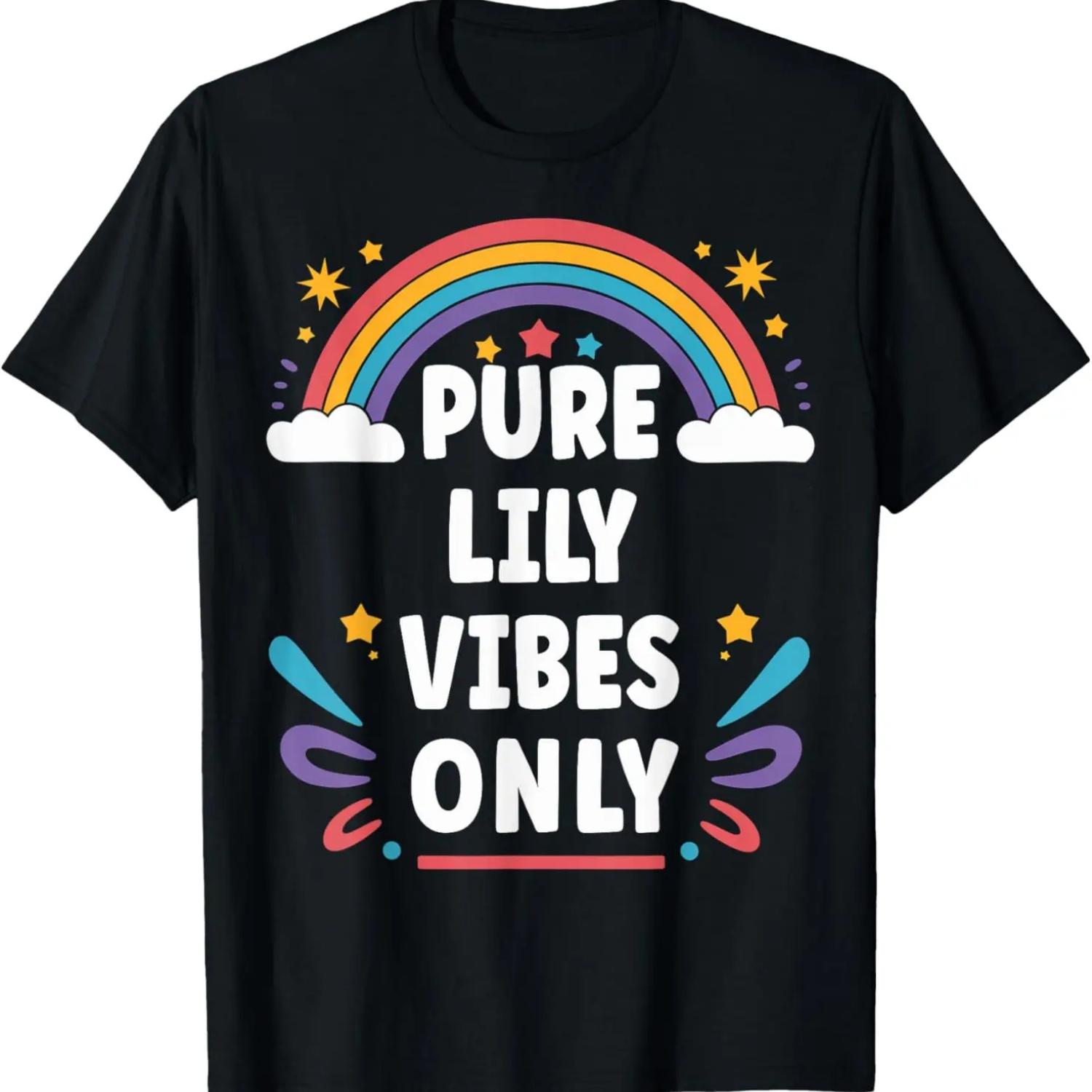 

LILY Vibes Only Cute Retro Girls LILY Name T-Shirt XXXXXL чорний