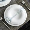 Circular Concave Ceramic Dining Plate Soup Plates Fruit Dish Salad Bowl Sashimi Plate Pasta Dish Serving Plates Dessert Bowls