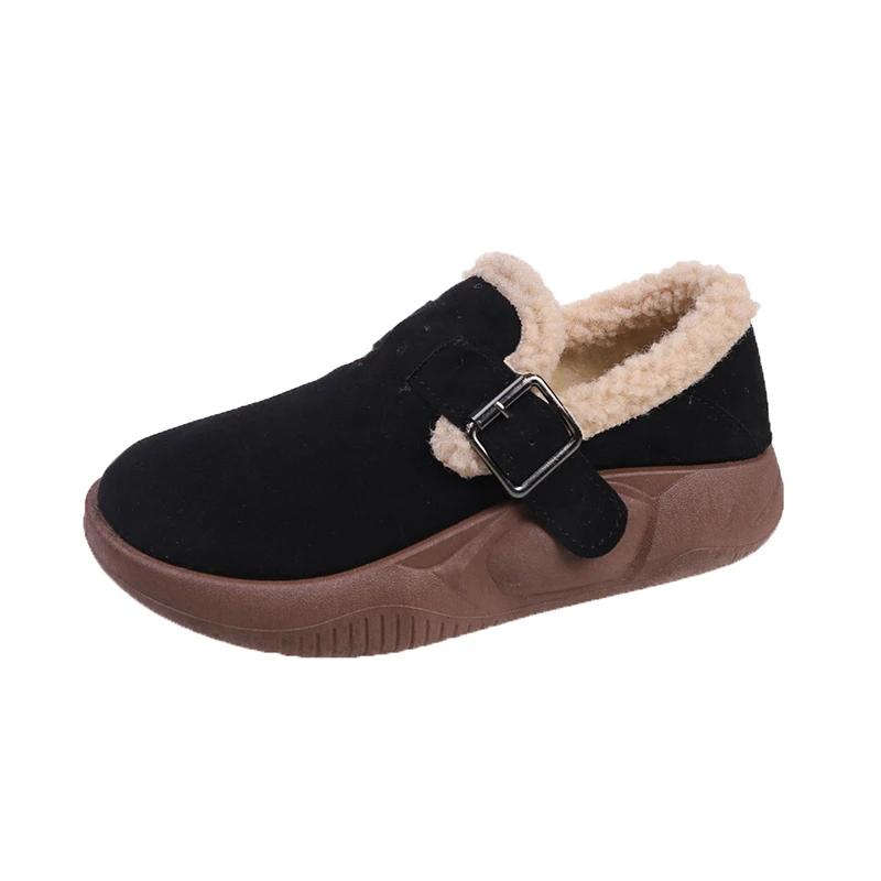 

Модная женская обувь 2024 года, новые женские туфли с пряжкой на ремешке, вулканизированные туфли на платформе, женские кроссовки с круглым носком на плоской подошве, теплая женская повседневная обувь 40 чёрный