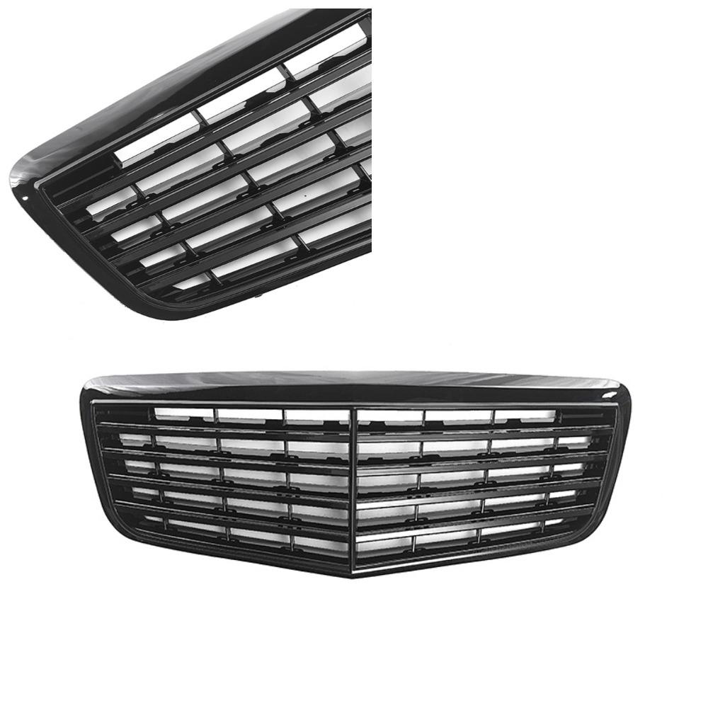 Front Grille Bumper Grill Gt Style ABC Glossy Black for Mercedes Benz E-Class W211 E200 E230 E240 E280 E350 2006-2008