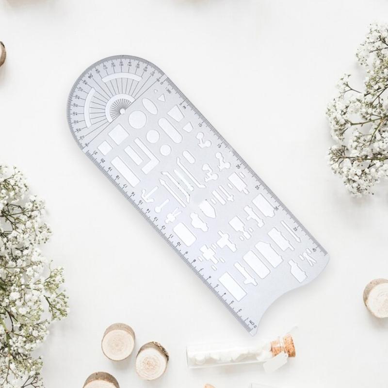 Profesionální šablona symbolu nehody Rýsovací pravítko Geometrická šablona Geometrické kreslicí šablony Průhledné měřicí pravítko