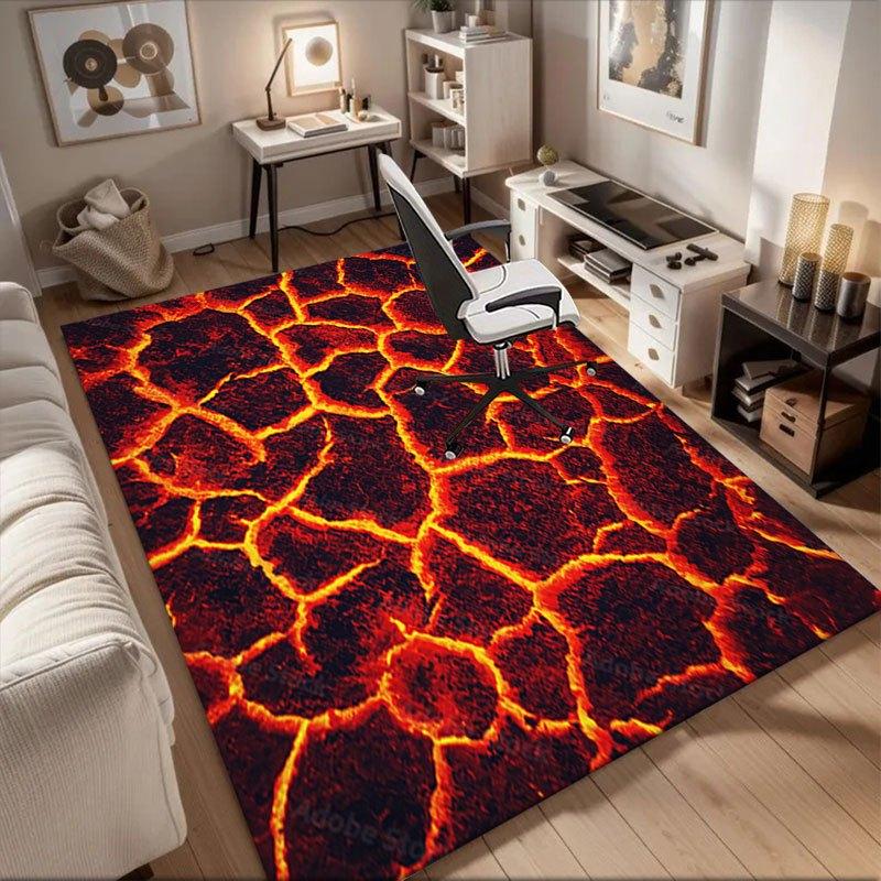 

Lava Texture Background - Volcanic Eruption EffectOffice Mat Perfect for Home Decor Office Desk Chair Rugs Chair Carpet for office Polyester 60cm by 90cm