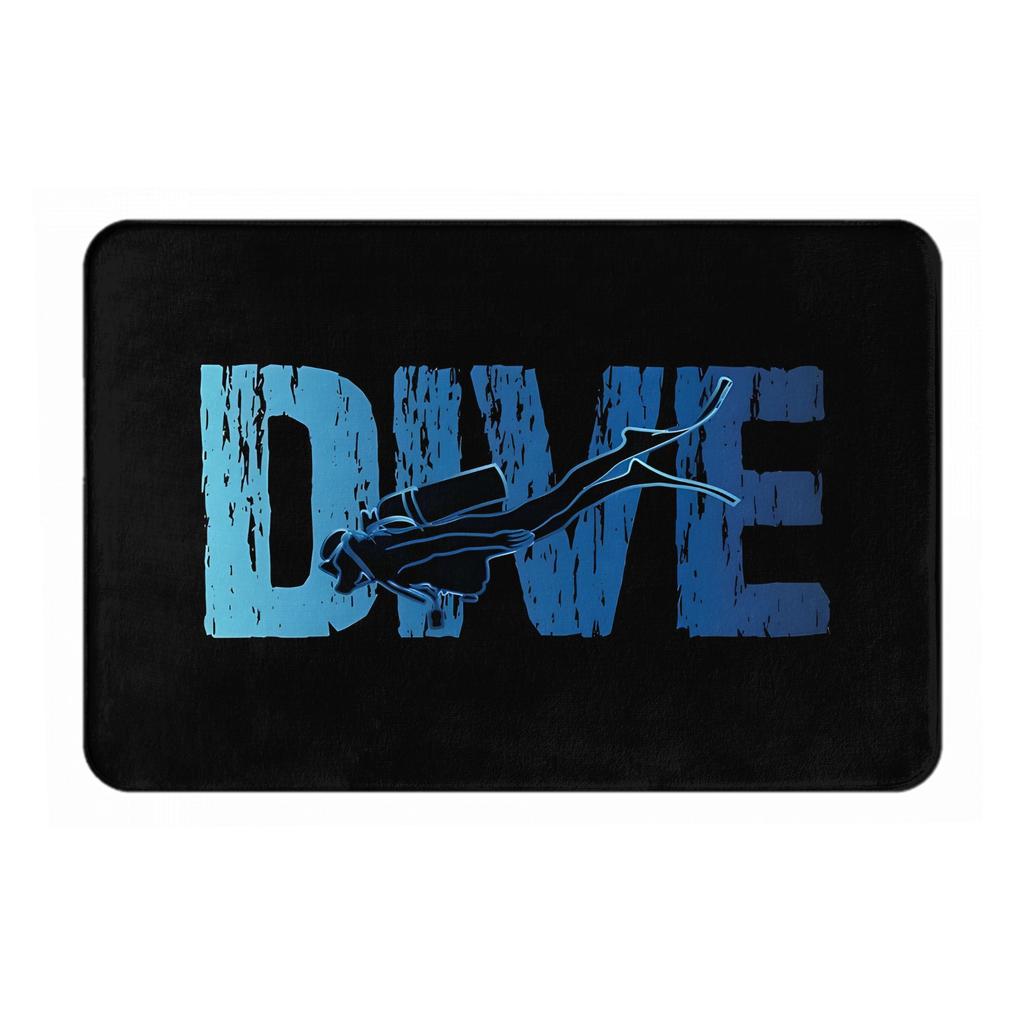 Dive Diver Fashionable Style Door Mat Machine Washable for Bathroom Bedroom Living Room Entrance