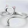 1PC Geometric Cat Ring Knitted Yarn Top Needle Crochet Hook Adjustable Knitted Crochet Hook Thread Loop Sewing Supplies