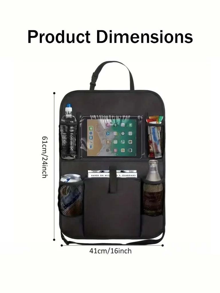 Waterproof & Durable Car Seat Back Organizer, Foldable Rear Seat Hanging Bag, Universal Seat Storage Bag, Car Accessory