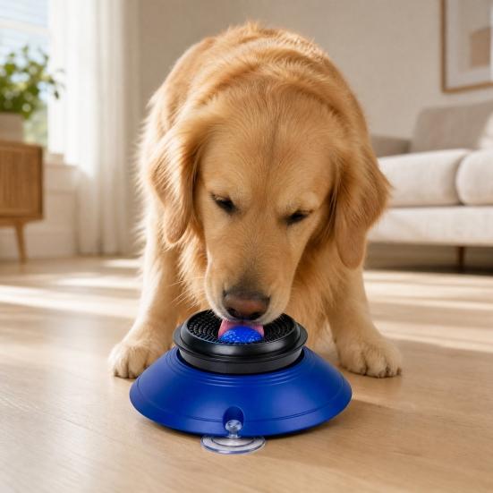 Dog Licking Bowl with Rolling Ball, No-Spill Slow Feeder for Liquid Treats, Anti-slip Suction Cup Bone Broth Yogurt Lick Toy for Dogs Cats