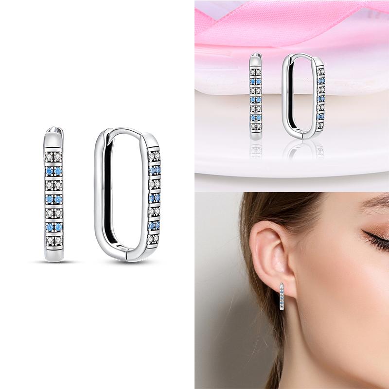 Hoop Earrings 925 Silver Certified Red Bow Heart Zircon Stud Earrings Lady's Anniversary Gift Luxury Jewelry