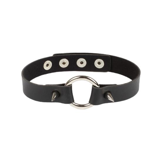 Women Choker Heart Hip Hop Faux Leather Exaggerated Rivets Collar Choker for Daily Wear