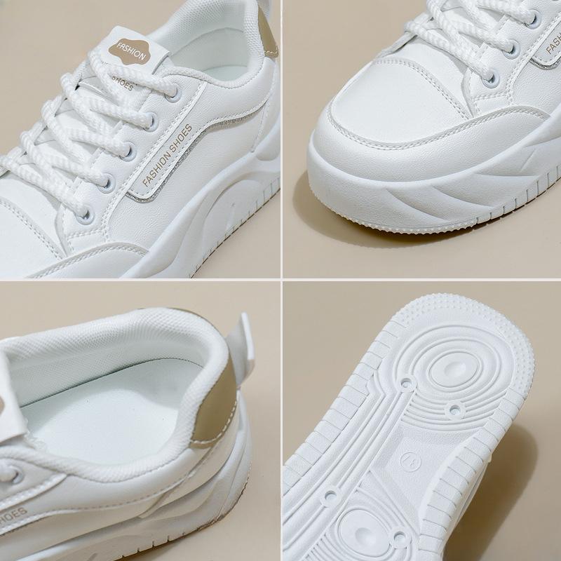 White Shoes Fashionable Autumn New Platform Height Increasing Breathable Casual Shoes for Students