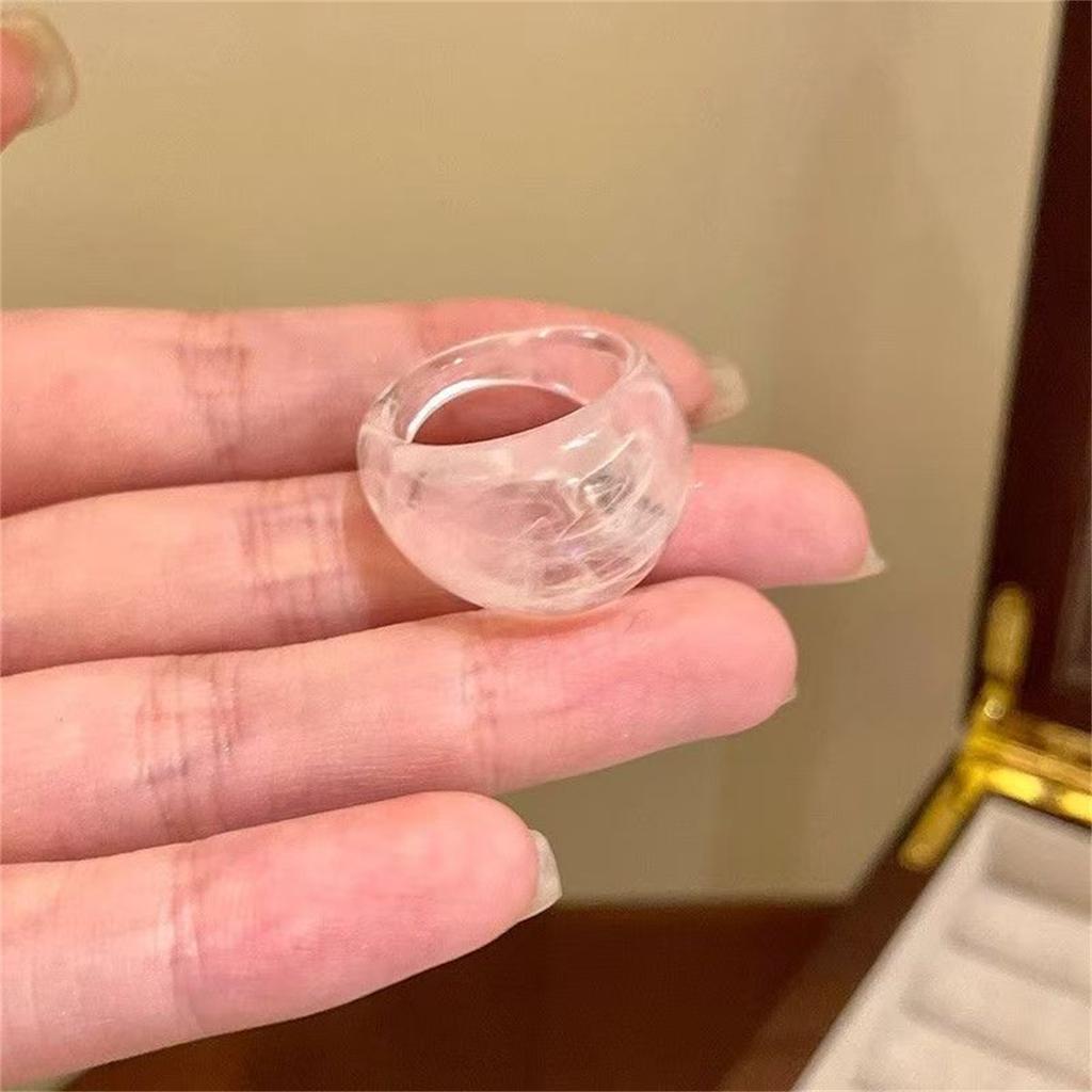 Multicolor Floral Acrylic Jelly Ring Y2K Style Statement Jewelry for UK EU Markets US Size 7 Eco-Friendly Material Rings Girls