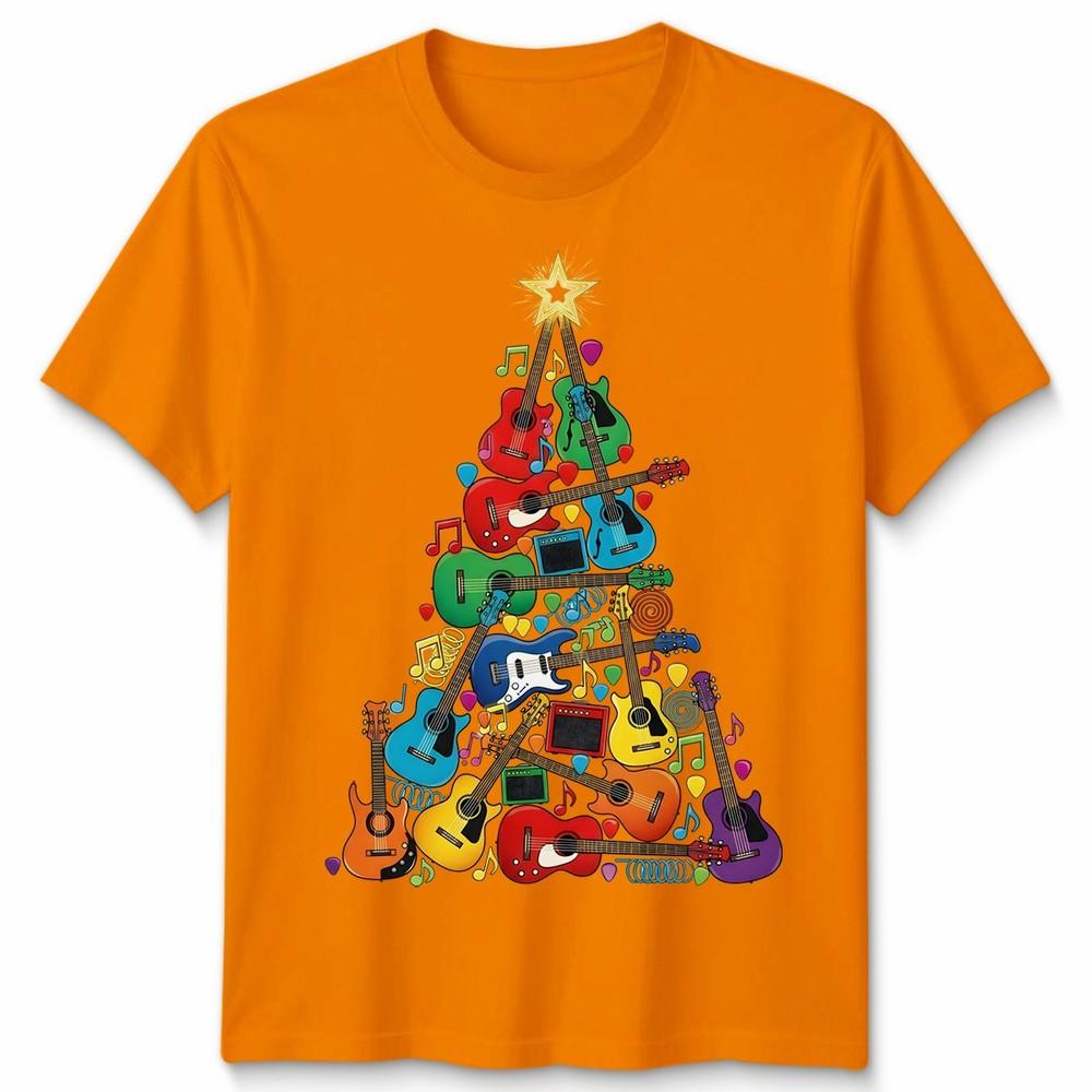 Guitar Christmas Tree Holidays Unisexs TShirt Unisexs Tee Graphic Unisex Music