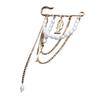 Pearl Tassel Brooch with Chain Accent Women Creative Pin for Jacket Bag Pant Waist Decoration