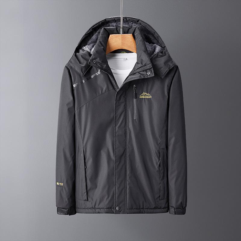 Autumn and Winter Waterproof Jacket Men's Outdoor Fleece Thermal Jacket
