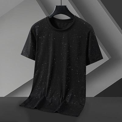 Herren T-Shirts Oversize Fahion Schwarz Weiß Plus Größe 3XL-11XL Kurzarm T-Shirt Sommer