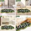 Ultra-Soft Moss Runner Rug - Non-Slip, Absorbent, Aesthetic Decorative Bath Mat with Shaggy Tufted Flower Design, Extra Long Polyester & PVC Backing