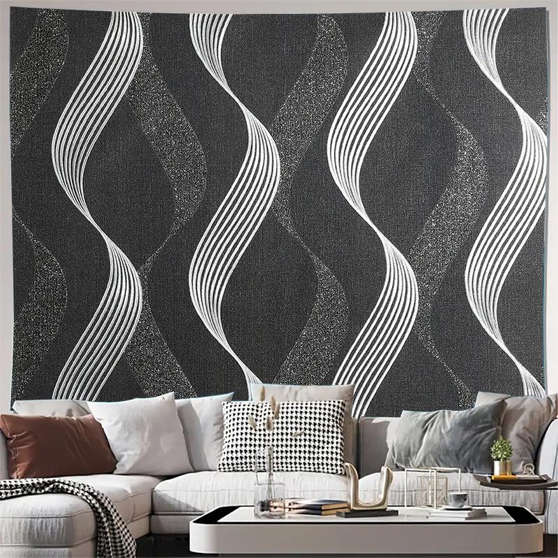 

Modern Abstract Wave Pattern Wall Tapestry Machine Washable All Season Decor Art Print Geometric Design Home Elevate Your Space 74x94cm(29x37in)