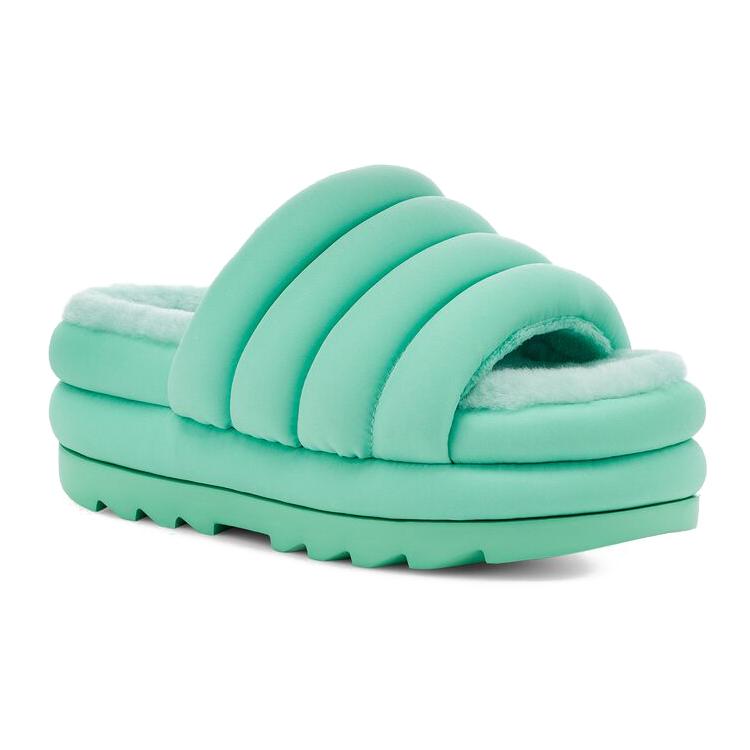 UGG Maxi Pantofle Tekstylne Damskie Miętowe Cukierki 1126377-PEMR