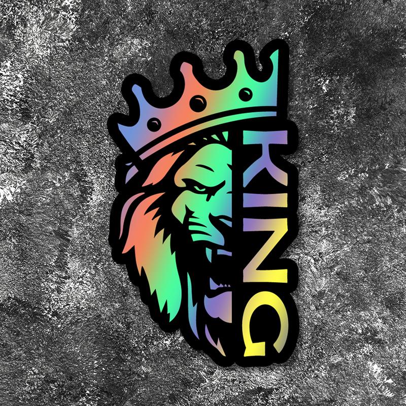 

1 шт. Лев с короной, король, наклейки на автомобиль, треугольное окно, бампер, ремонт, кузов автомобиля, водонепроницаемые солнцезащитные виниловые наклейки 11x20CM