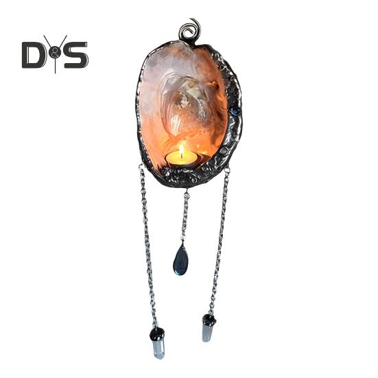 

Подсвечник из ракушки абалон, настенный держатель для чайной свечи с подвеской из искусственного хрусталя, настенное бра из ракушки для спальни, комнаты для медитации, домашнего декора A