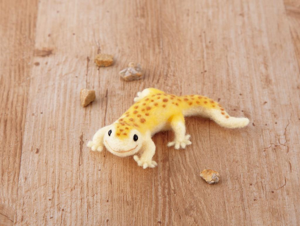 Hamanaka Wool Felting Needle Felted Needle Felted Leopard H Kit, Animals, Gecko, 441-603