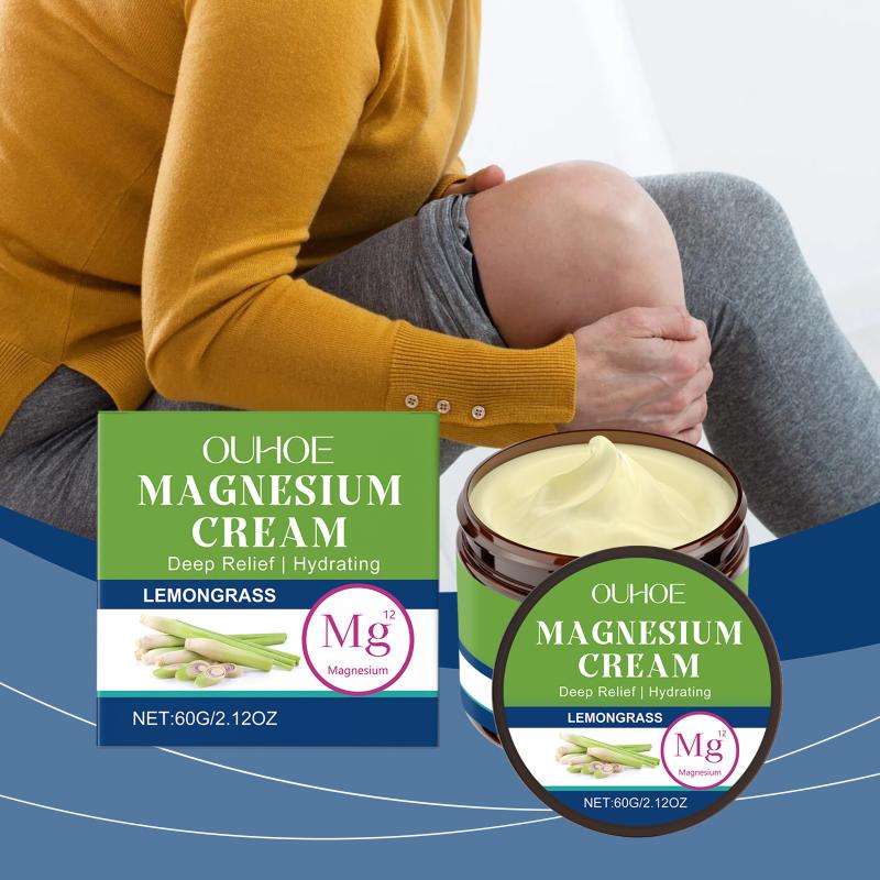 Ouhoe Lemongrass Soothing Magnesium Body Cream Gentle Moisturizing And Soothing Body Cream For Sleep And Massage