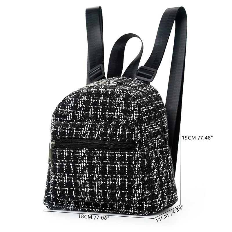 Women's Ethnic-Style Straw Backpack with Double Layer Zipper