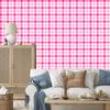Pink Checkered Wallpaper Powder Pink and White for Living Room and Bedroom 50x1000