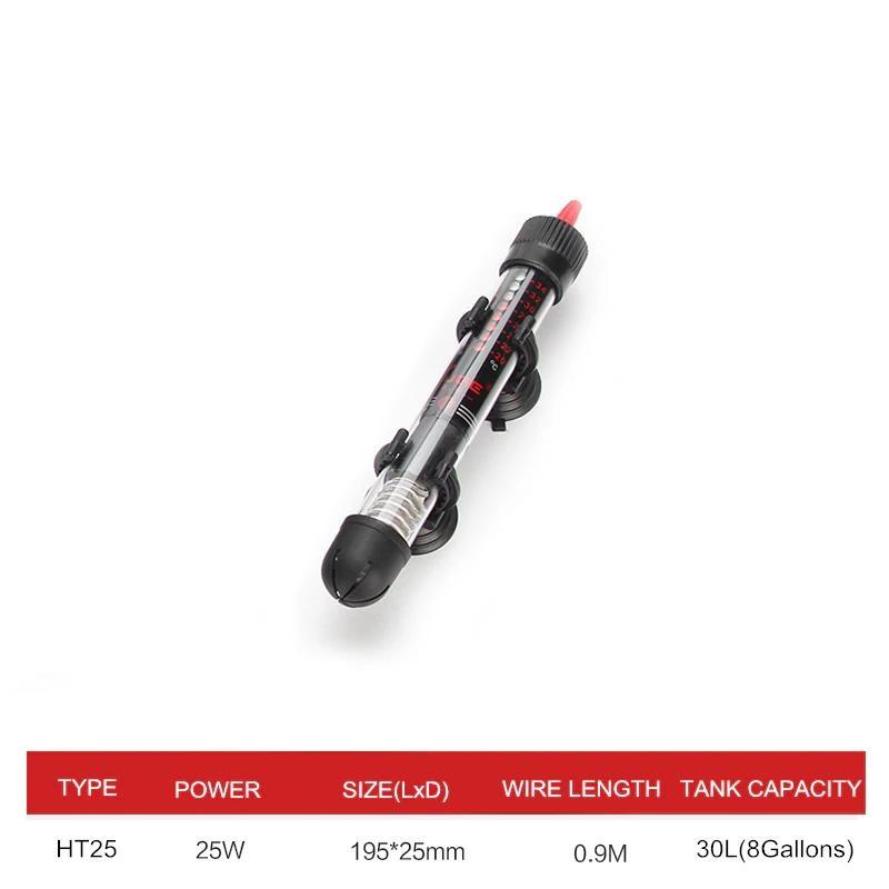 110v-220v Adjustable Temperature Thermostat Heater Rod 25W/ 50W/ 100W Submersible Aquarium Fish Tank Water Heat