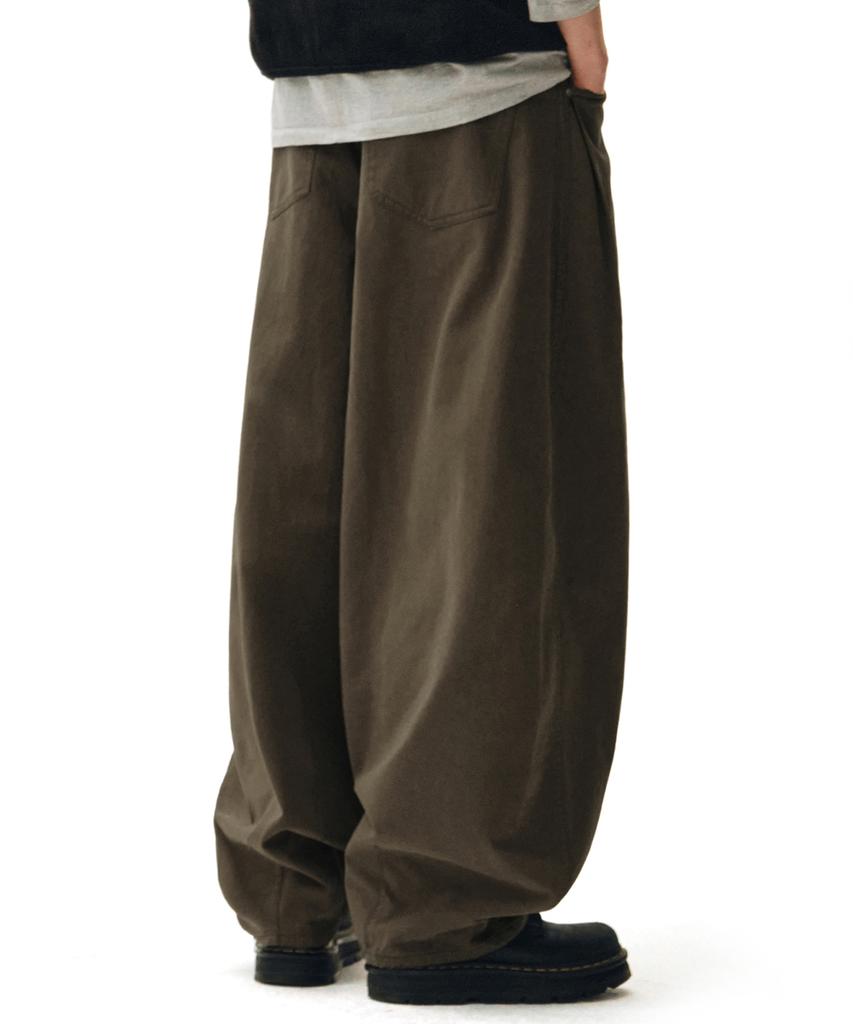 DECET Barrel Wide Leg Pants Dcpt071Brown