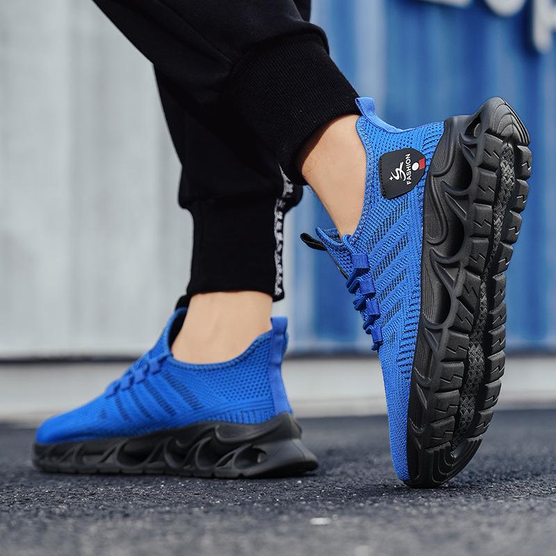 Modne sportowe buty dla młodych mężczyzn platforma duży rozmiar buty typu "blade" męskie wiosenno-letnie buty męskie z tkaniny fly-woven