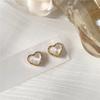 Trendy Vintage Heart Earring Women Classic Black White Stud Earrings Female Fashion Earrings Female Jewelry Gift